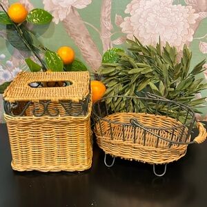 Tissue and soap holder set